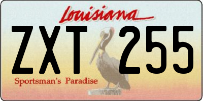 LA license plate ZXT255