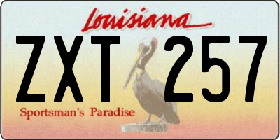 LA license plate ZXT257