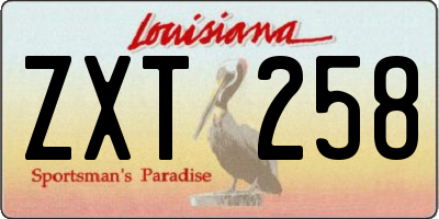 LA license plate ZXT258