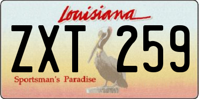 LA license plate ZXT259