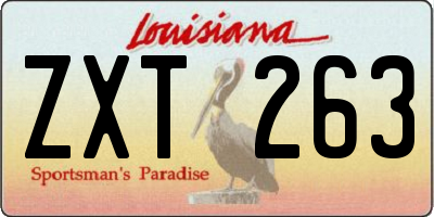 LA license plate ZXT263