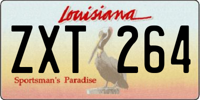 LA license plate ZXT264