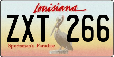 LA license plate ZXT266