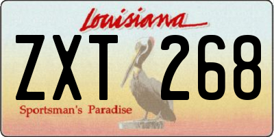 LA license plate ZXT268