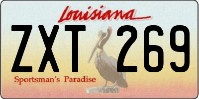 LA license plate ZXT269