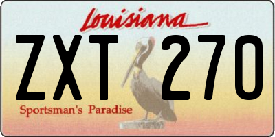 LA license plate ZXT270