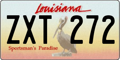 LA license plate ZXT272