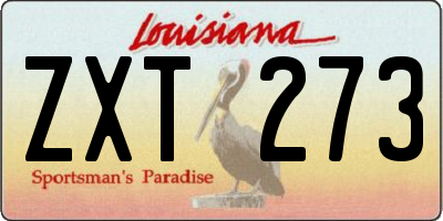 LA license plate ZXT273