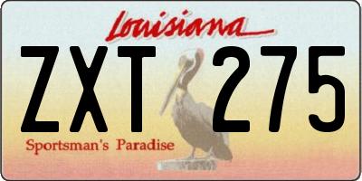 LA license plate ZXT275