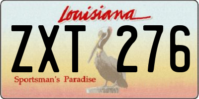 LA license plate ZXT276
