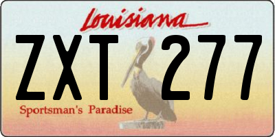 LA license plate ZXT277