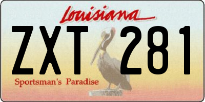 LA license plate ZXT281