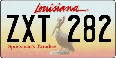 LA license plate ZXT282