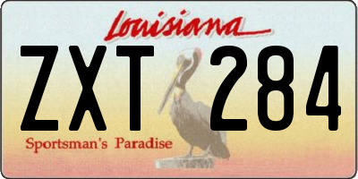 LA license plate ZXT284