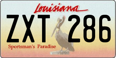 LA license plate ZXT286