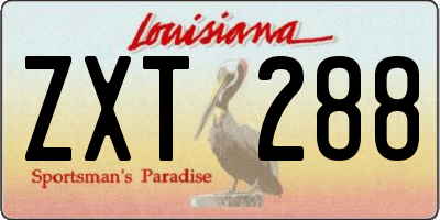 LA license plate ZXT288