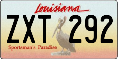 LA license plate ZXT292