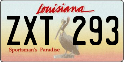 LA license plate ZXT293