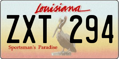 LA license plate ZXT294