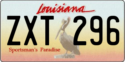 LA license plate ZXT296