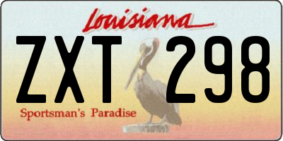 LA license plate ZXT298