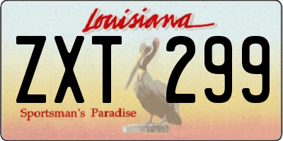 LA license plate ZXT299