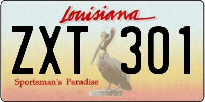 LA license plate ZXT301
