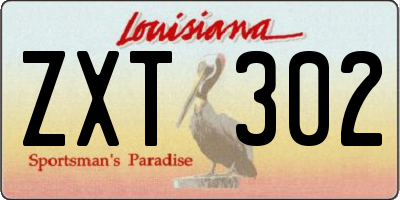 LA license plate ZXT302