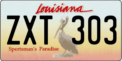 LA license plate ZXT303