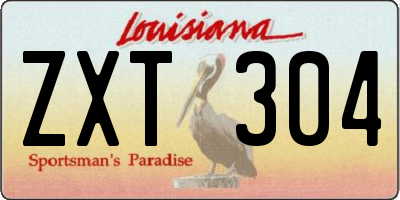 LA license plate ZXT304