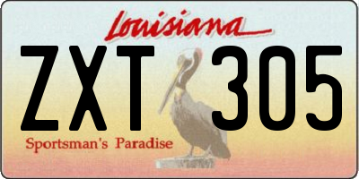LA license plate ZXT305