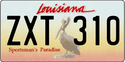 LA license plate ZXT310