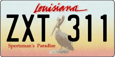 LA license plate ZXT311