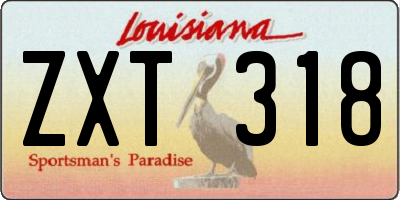 LA license plate ZXT318