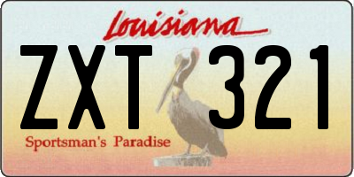 LA license plate ZXT321