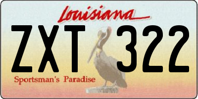 LA license plate ZXT322