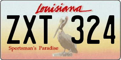 LA license plate ZXT324