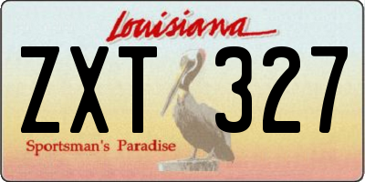 LA license plate ZXT327