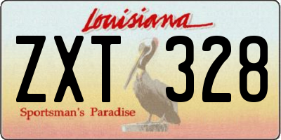 LA license plate ZXT328