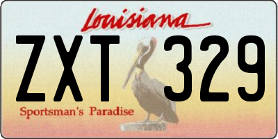 LA license plate ZXT329