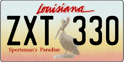 LA license plate ZXT330