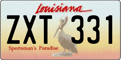 LA license plate ZXT331