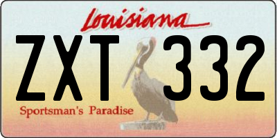 LA license plate ZXT332