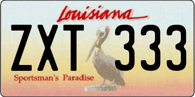 LA license plate ZXT333