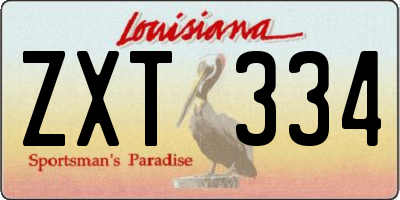 LA license plate ZXT334