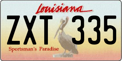 LA license plate ZXT335