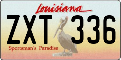 LA license plate ZXT336