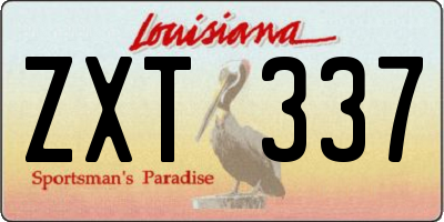 LA license plate ZXT337