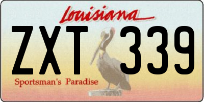 LA license plate ZXT339