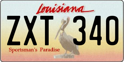 LA license plate ZXT340